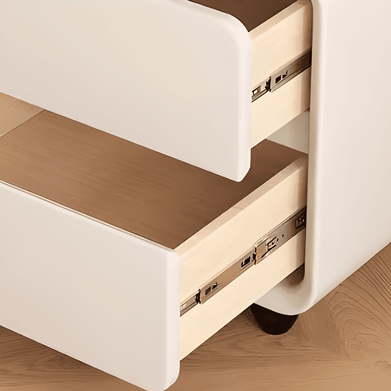 Organic Modern 2 Tiers Nightstand With Drawer Organization Featuring Pleather Countertop - image 13