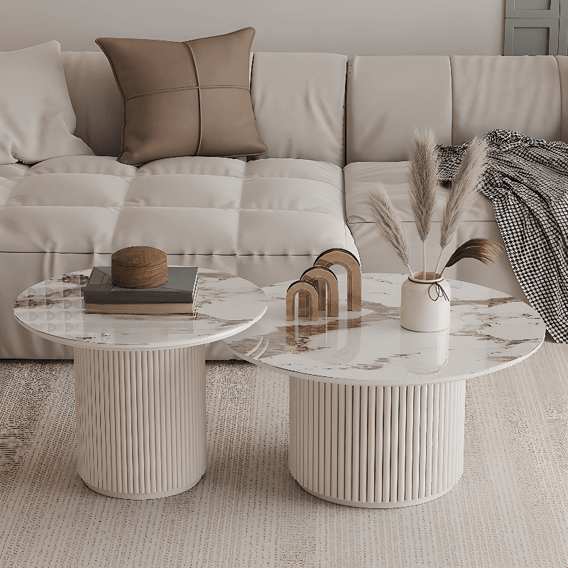 Circular-shaped Ivory Board Game Coffee Table for Home - image 5