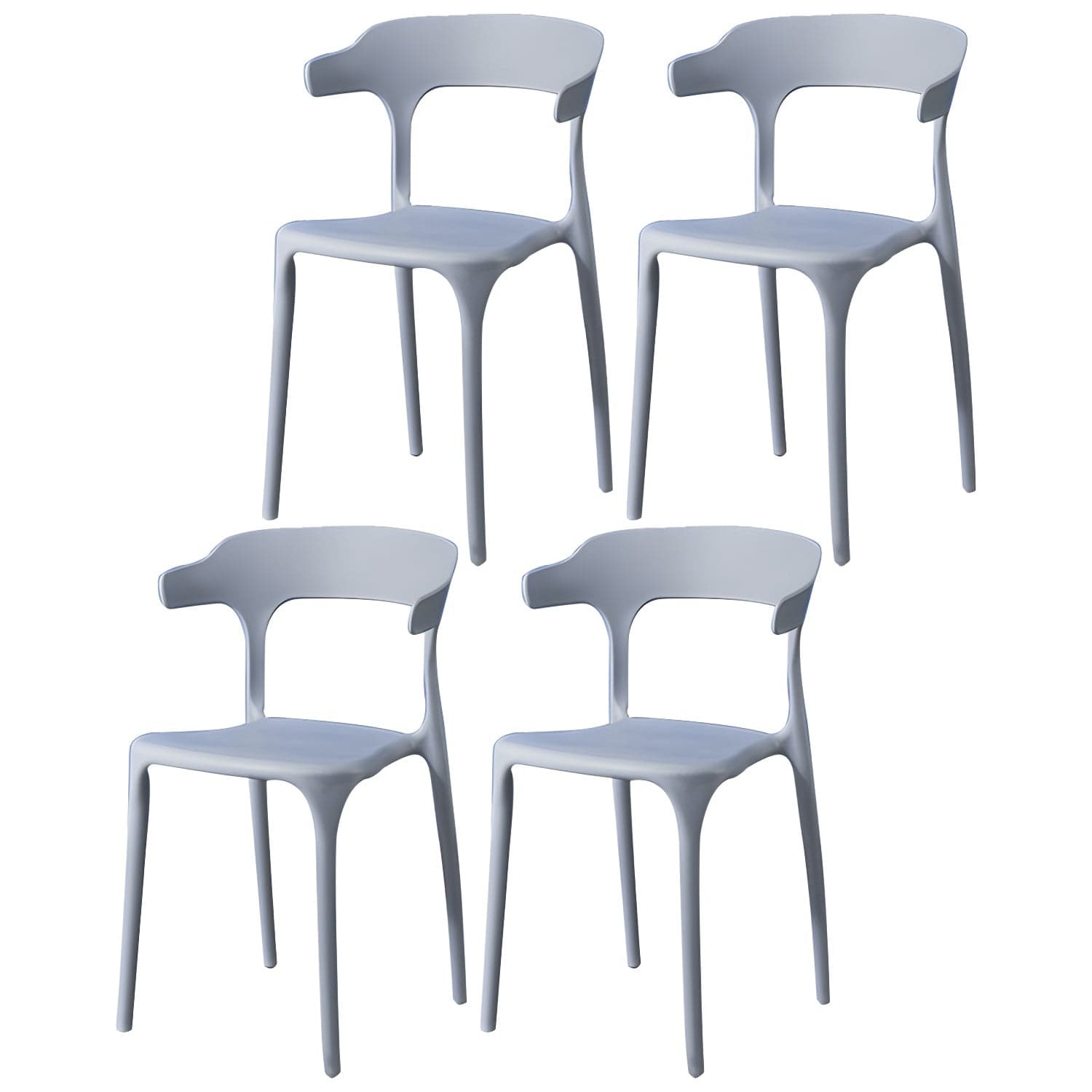 Glam Plastic Side Chair Matte Finish Open Back Dining Chair for Dinning Room - image 8