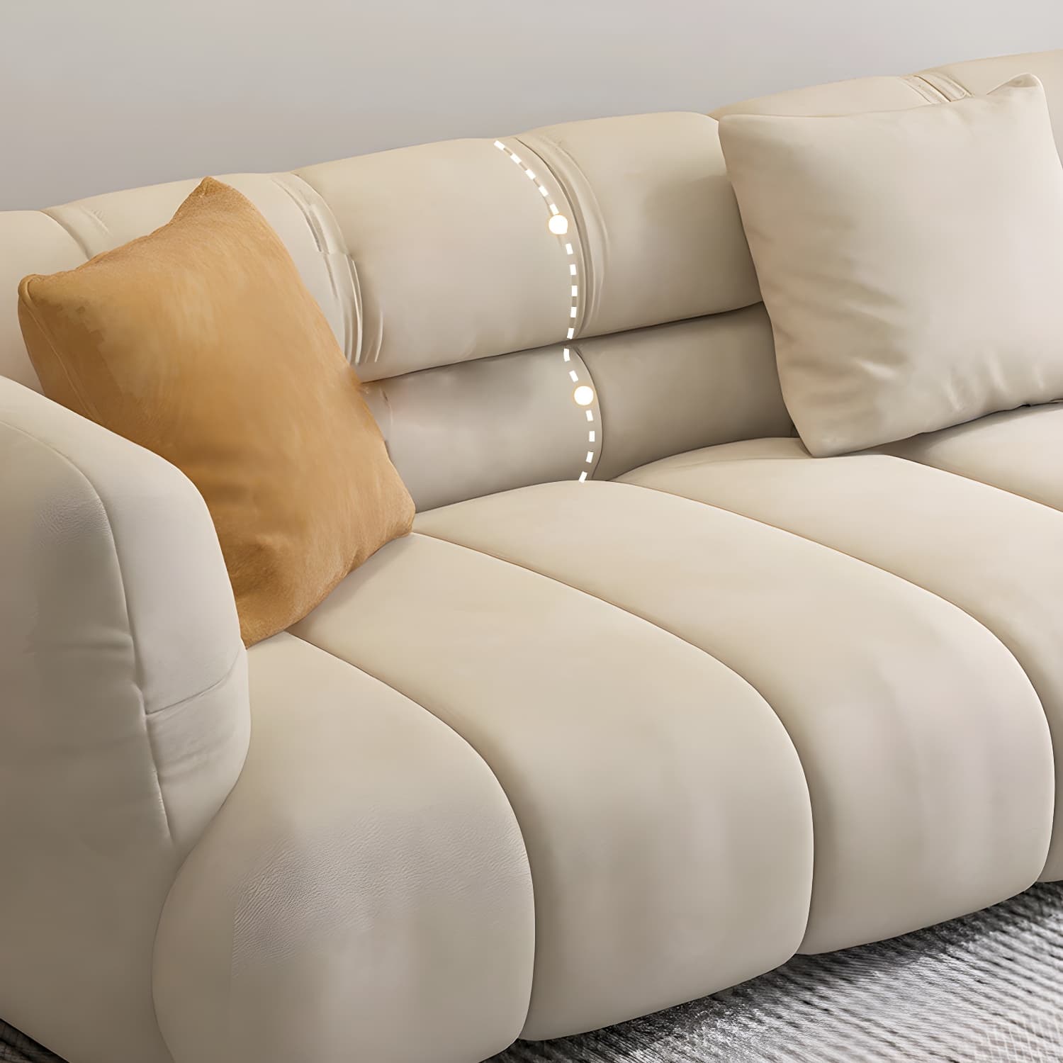 Stylish Beige L-Shape Sectional Sofa Chaise with Storage Included - image 7