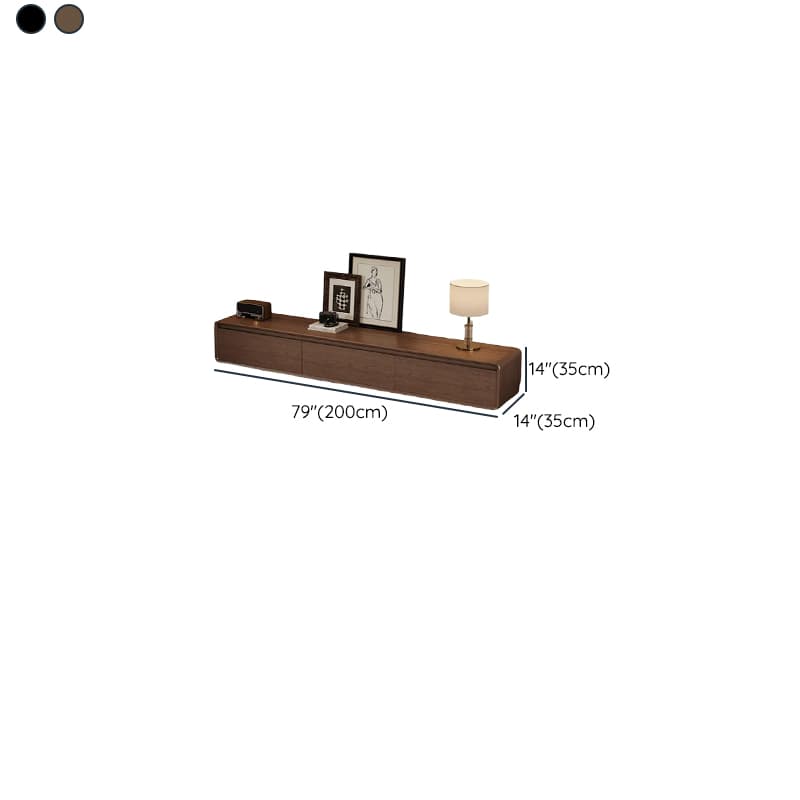 Mid-Century Modern Natural Wood TV Stand with Shelf, 2-Drawer, Hutch, and Cable Management - image 11