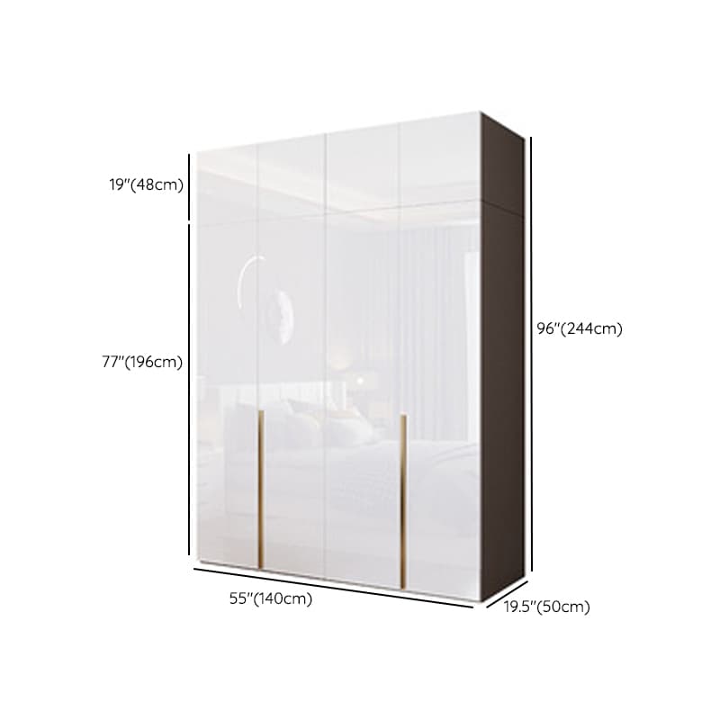 Simple Freestanding Cream Manufactured Wood Cabinet Armoire with Interior Shelves, Clothing Rod & Soft Close Drawer - image 19