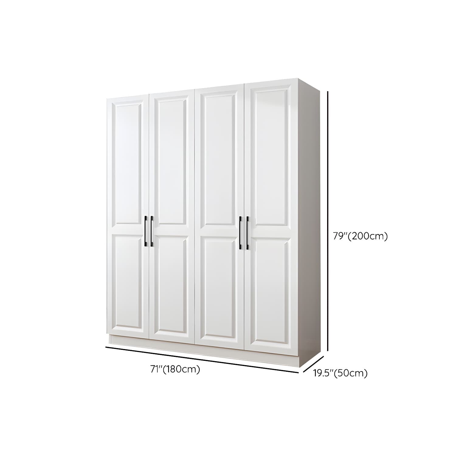 Modern White Wood Wardrobe Armoire with Shelves & Clothing Rod - Spacious and Stylish - image 17