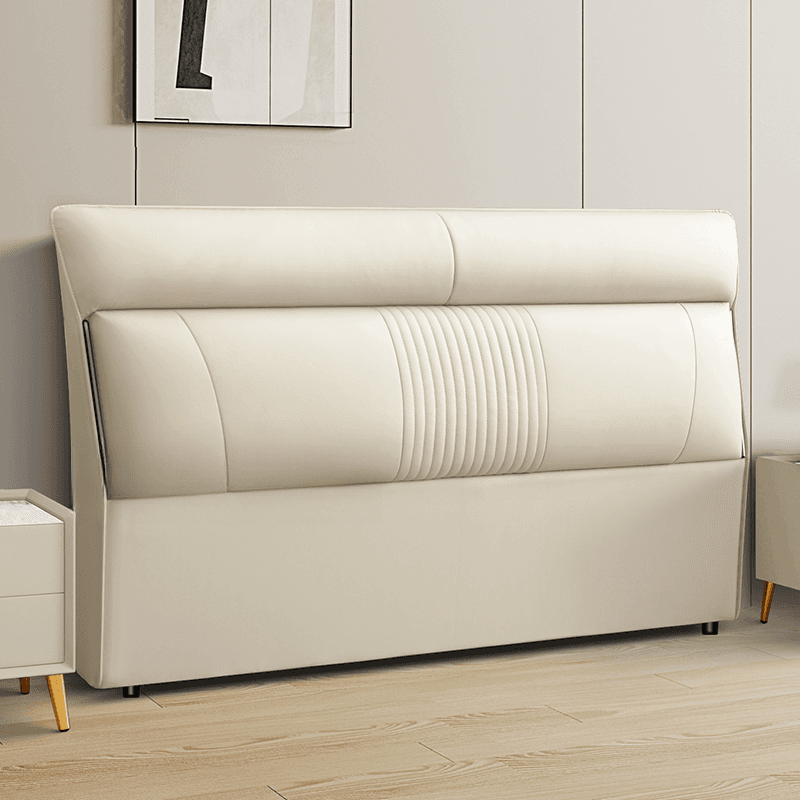 Art Deco Style Panel Headboard in Pine Wood with No Distressing, Rectangle Shape for King/Queen/Full Bed, Featuring Sponge Upholstery and Standard Height