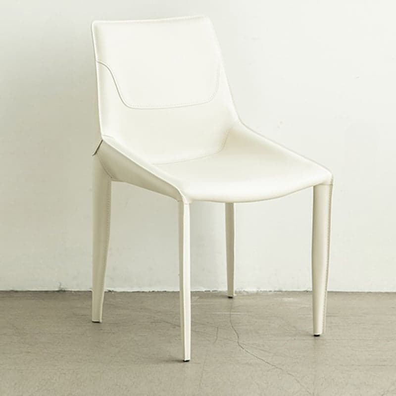 Modern Leather Armless Side Chair with Solid Back - Easy-Care, Warranty - image 8
