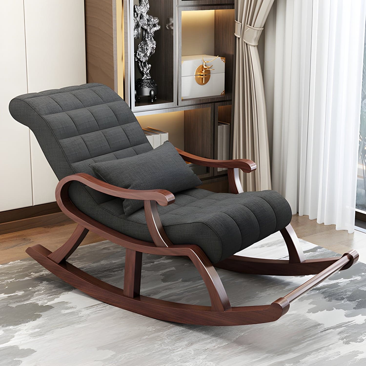 Mid-Century Modern Recliner Chair Upholstered Recliner Chair - image 3
