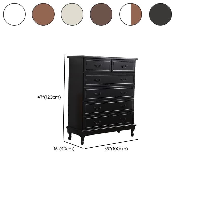 Traditional Style Black Handle Chest with Drawers in Solid Wood - image 16