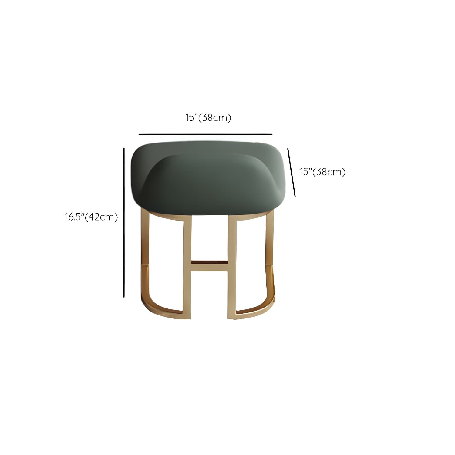 Glass Top Dressing Table Solid Wood Green Make-up Vanity with Drawers - image 20