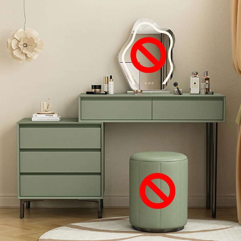 Modern Wood Makeup Vanity with Soft Close Drawers & No Mirror