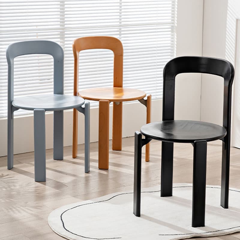 Scandinavian Natural Wood Armless Kitchen Chair 15.3inch Wide Non-Swivel 1 Piece - image 8