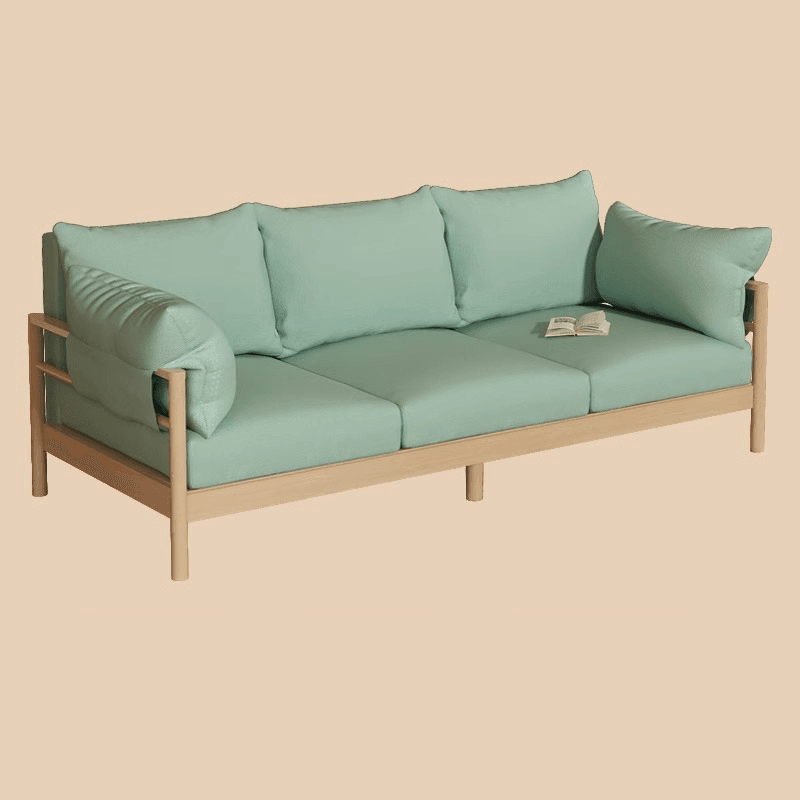 Contemporary Modern Solid Color Stain Resistant Standard Sofa in Light Gray/Off-White/Amber Color with Armrest, Seats 3, and Slipcover - image 3