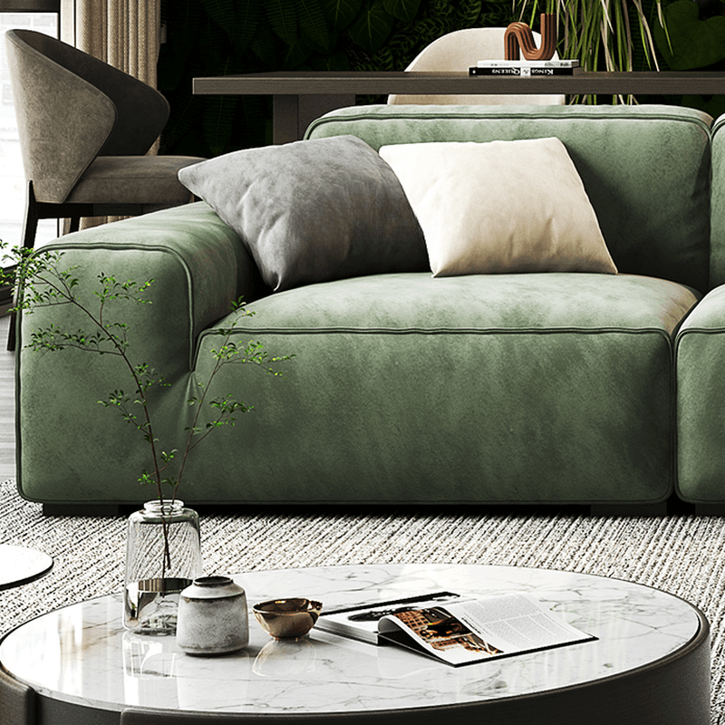 Living Room Use L-Shape/Straight Pine Green Right Hand Facing/Horizontal Sofa Chaise/Sofa with Concealed Support - image 6