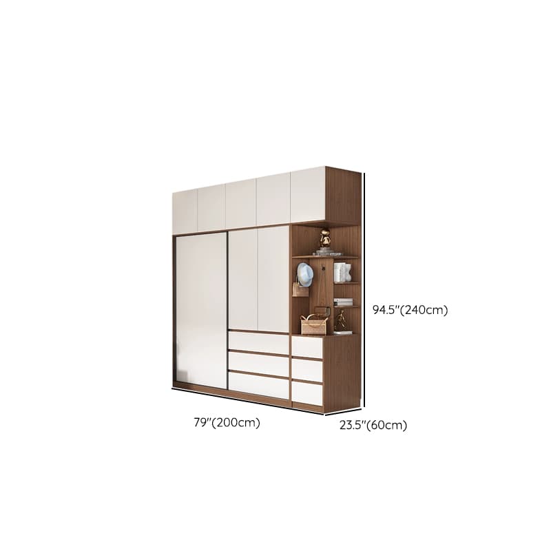 3-Door Scandinavian Soft-Close Drawers Wooden 3-Door Wardrobe Armoire 23.62 inch - image 14