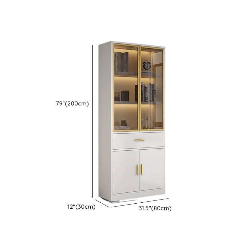 Moisture-proof Scratch-shielded Accent Cabinet with 4 Exterior Shelves, Black Top, Soft Close Drawer, Stain Resistant, and Lighting - image 12