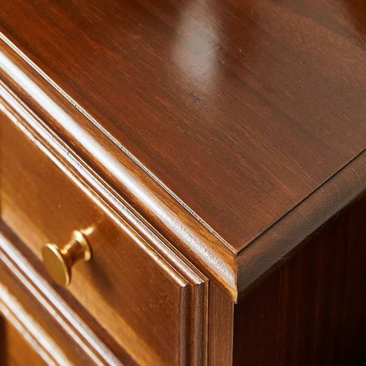 18 inch Rectangle Accent Cabinet with Drawers and Turned Legs, Solid Wood - image 5