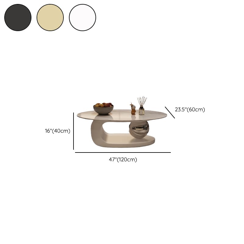 Single Stone Abstract Coffee Table with Chalk Top, Scratch-proofed and Oblong Shape for Indoor Use - image 9