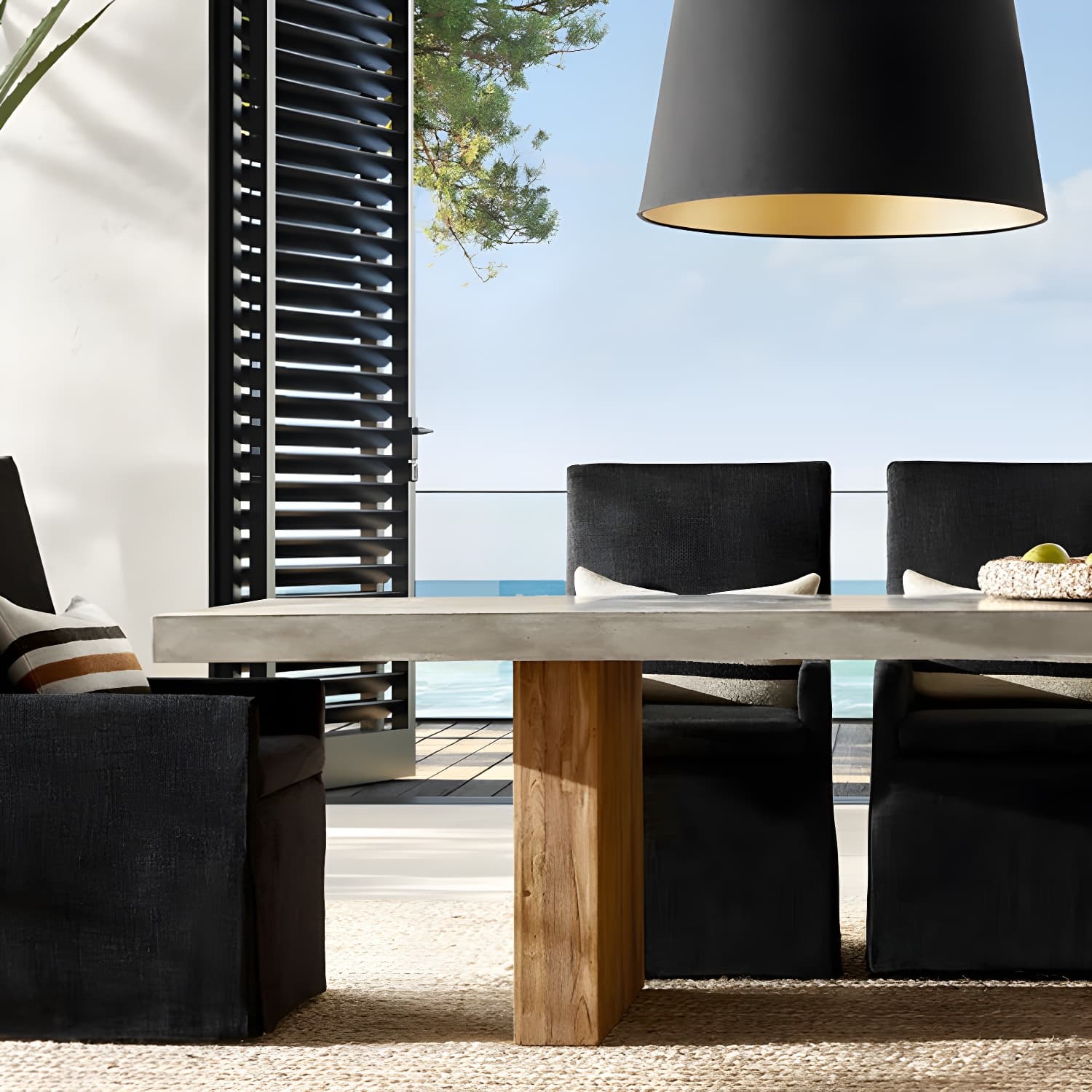 Modern Rectangle Dining table Solid Wood Double Pedestal Table in Grey - image 4