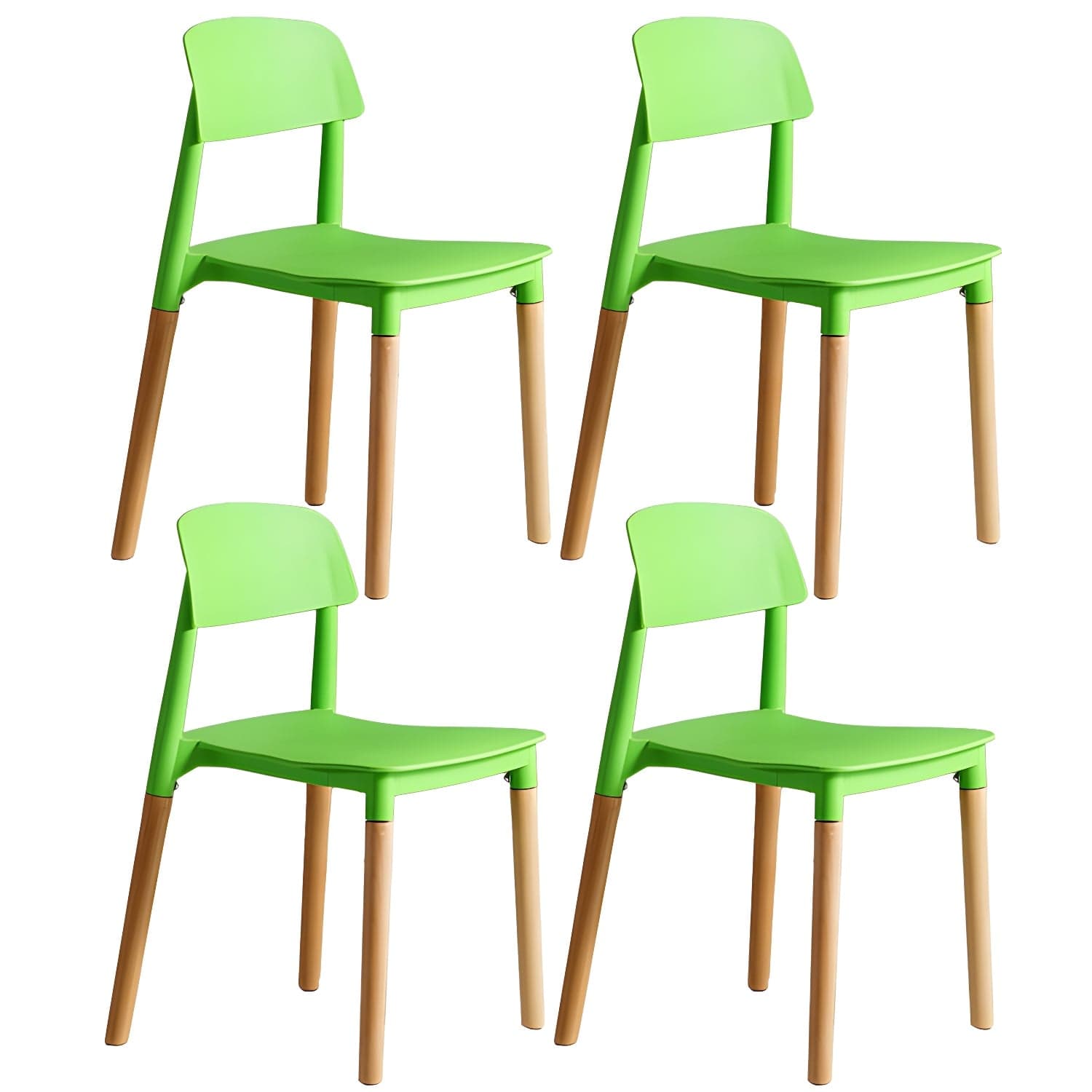 Scandinavian Home Side Chair Open Back Wood Legs Dining Room Chair Set - image 3