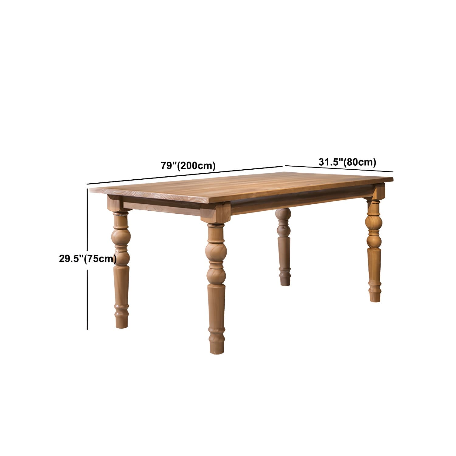 Medieval Modern Pine Wood Dining Table for Restaurant Rectangle Table with 4 Legs - image 19