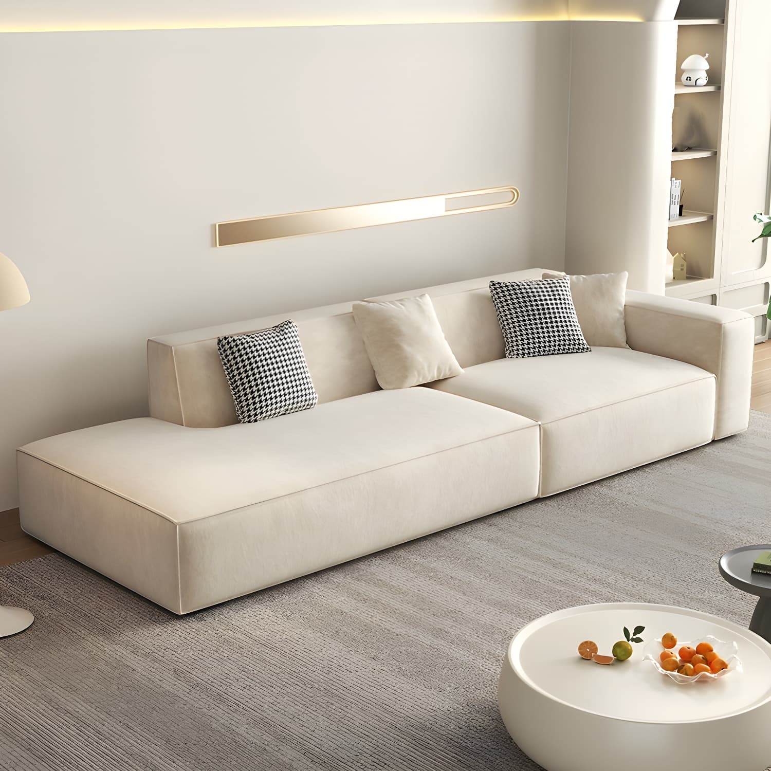 Elegant Sectional with Synthetic Upholstery in Moderate-Gray Tone and Built-in Charging Ports - image 14