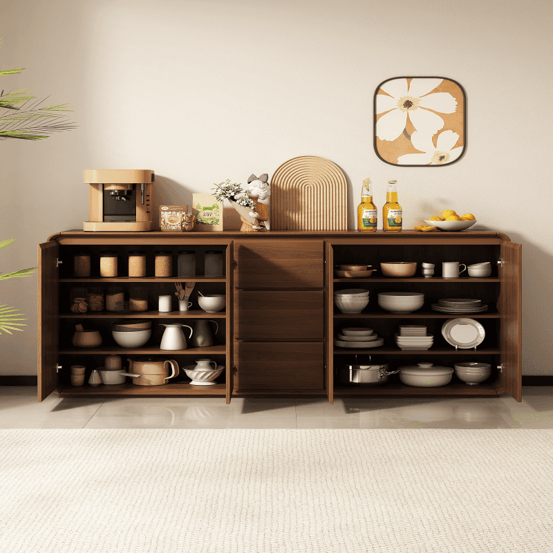 Ground Detached Cocoa Worktop Sideboard with Kitchen Gadget Storage for Culinary Space
