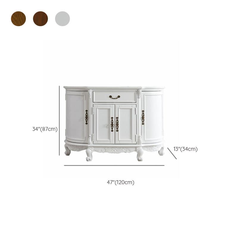 Traditional Wooden Sideboard with Storage Cabinets and Drawers - image 12