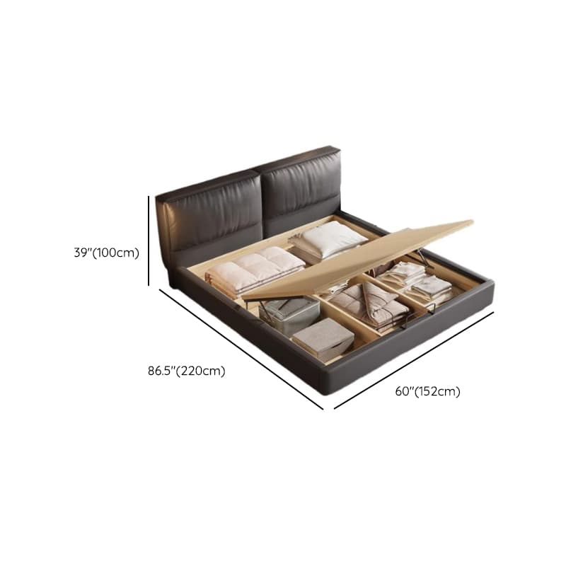 Light Gray Solid Color Storage Bed/Platform Bed with 3 Storage Boxes and Pine Wood Frame for Living Room - image 12