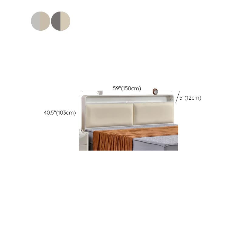 Simplistic Panel Headboard with Shelves, Rectangular Shape for Twin/Full/Twin XL Bed, Featuring Sponge Upholstery, Illumination Light, and Standard Height - image 17