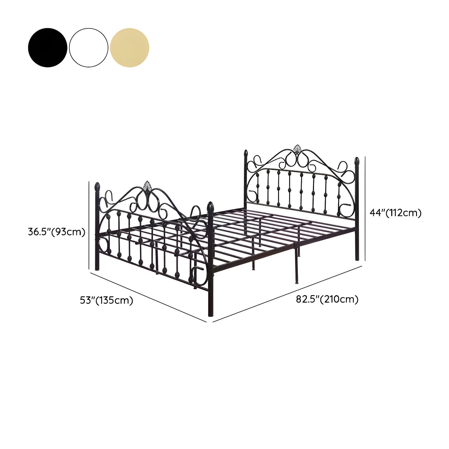 Industrial Style Standard Bed Iron Multiple Colors Excluding Storage Space - image 17