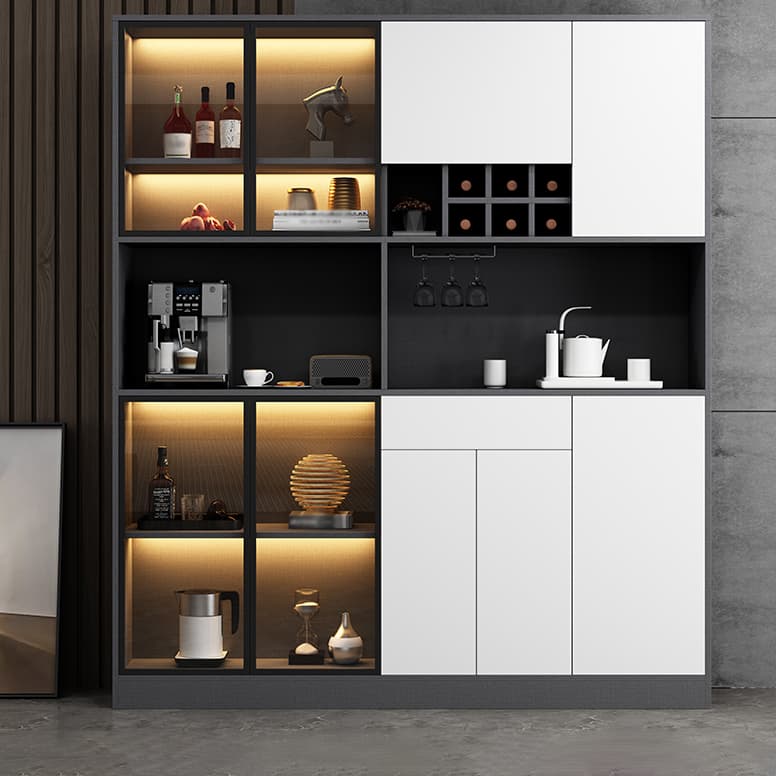 Wood Living Room Sideboard Cabinet Modern Credenza with Storage and Glass Door - image 15