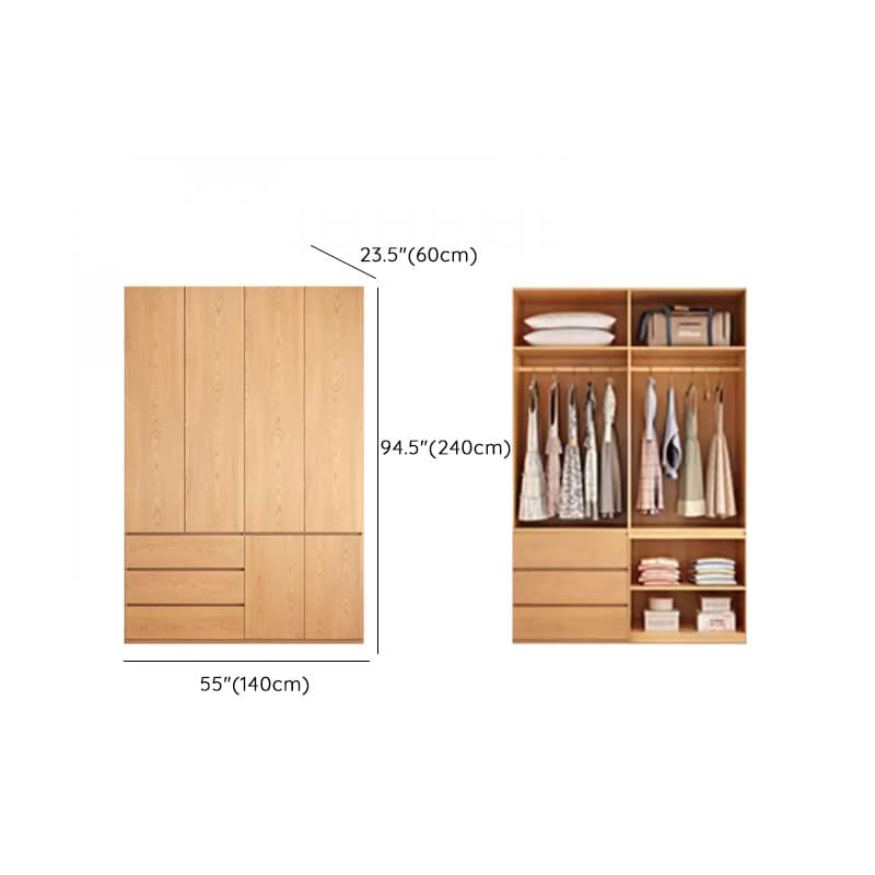 Natural Finish Unfixed Almirah Manufactured Wood Soft Close Drawer Soft Close Door Hinged - image 17