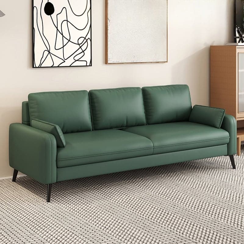Simple Solid Color Blue/Grey/Orange Sofa with Pillow Back & Square Arm Living Spaces, Scratch Resistant