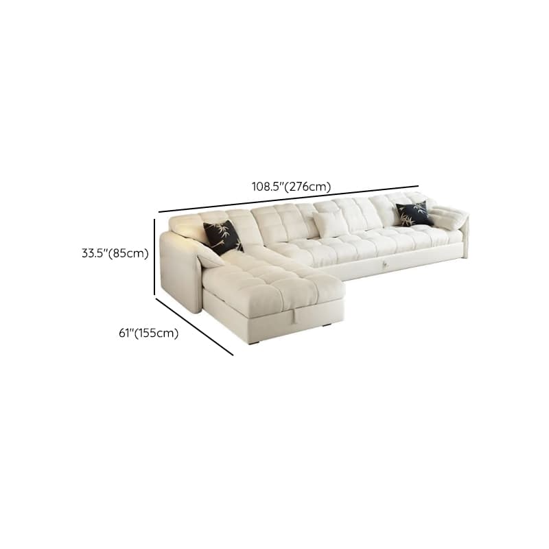 L-Shape/Straight White Sofa/Sofa Recliner with Under-seat Storage and Left/Horizontal Orientation - image 10