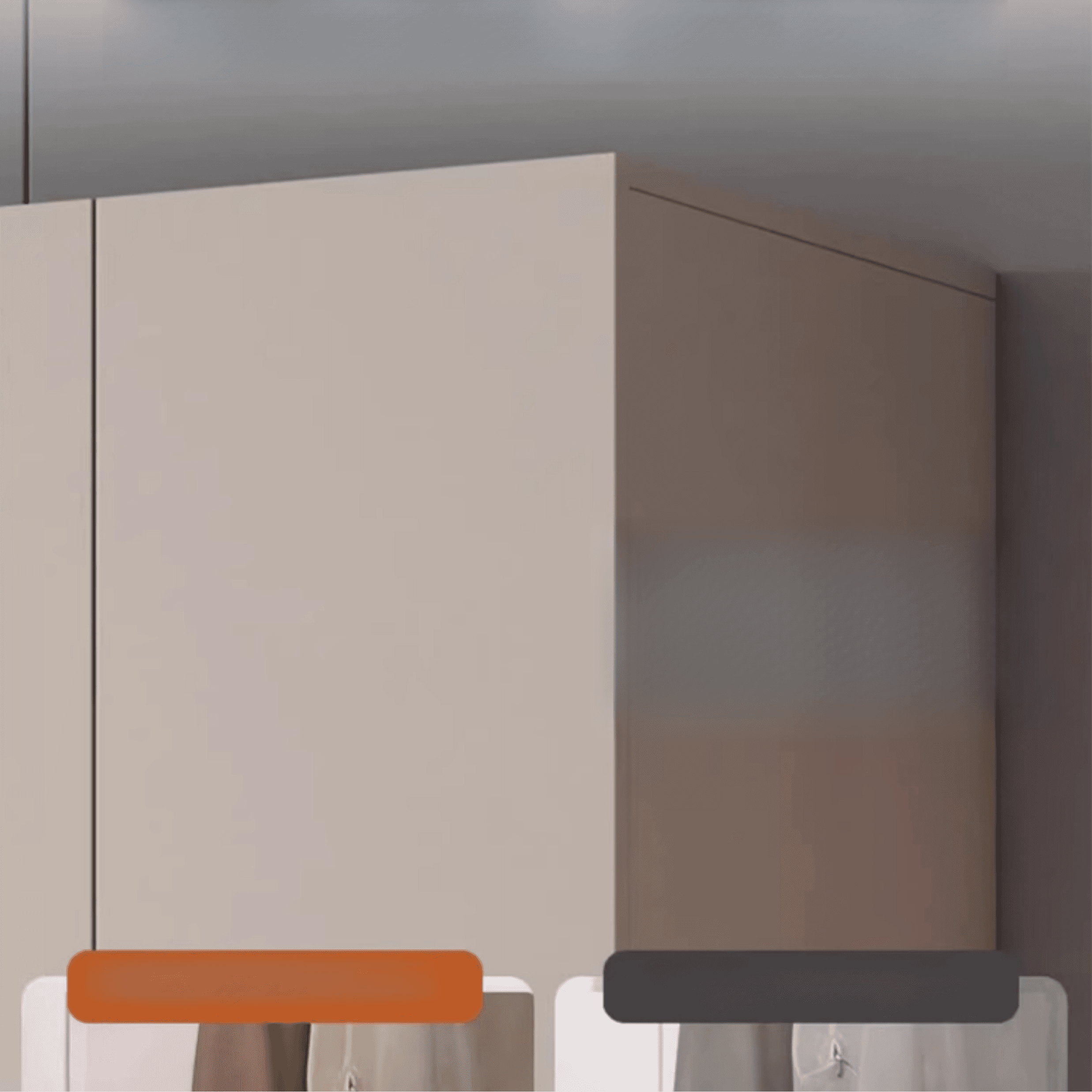 Light Gray Trendy Detached Armoire Cabinet with Soft Close Door, Interior Shelves, and Hanging Rod - image 6