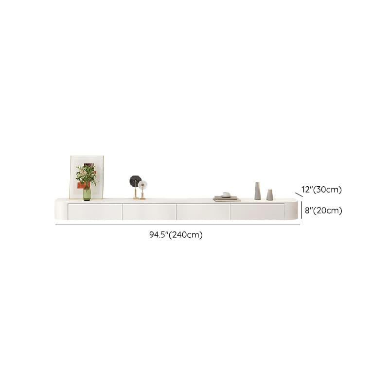 Deco Wall Mounted Wood TV Stand in White with 2 Drawers and 1 Cabinet - image 9
