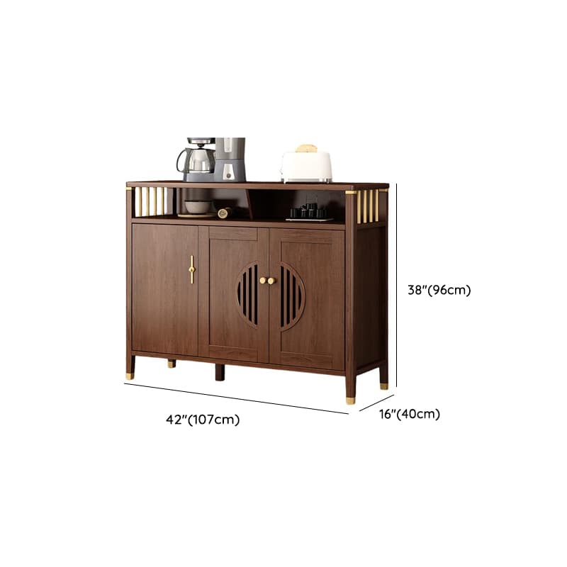 Espresso Standard/Wide/Narrow Timber Sideboard with 4 Doors/3 Doors/2 Doors, Adaptable Shelf and Pantry Hutch, 3 Drawers/6 Drawers/2 Drawers Included/Not Included - image 33