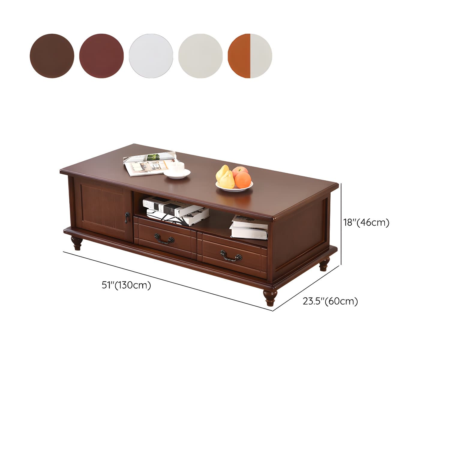 Modern Rectangular Wood Coffee Table with Drawers and Shelves for Stylish Storage - image 18