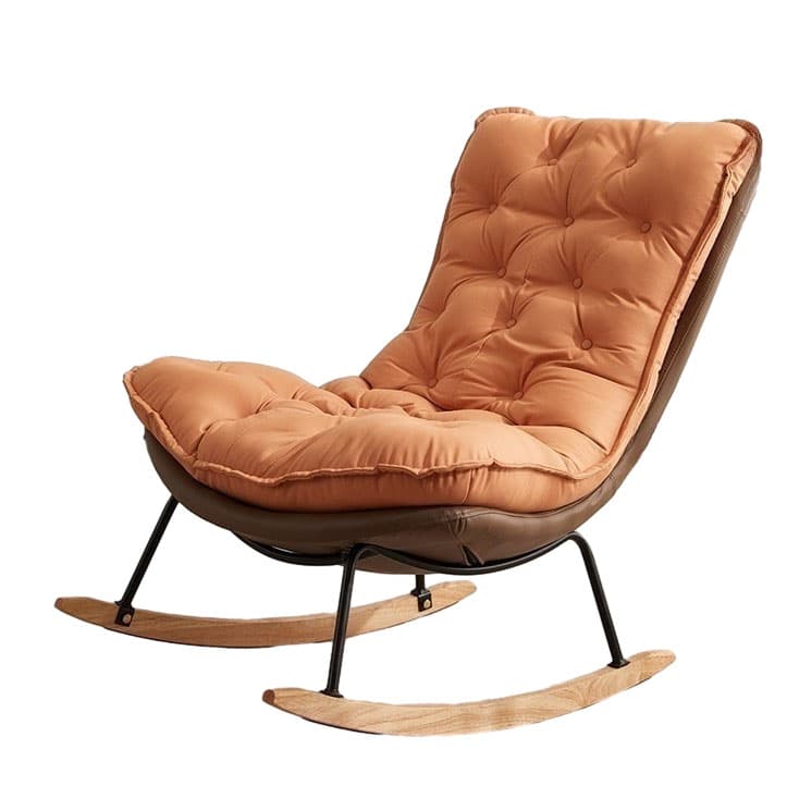 Modish Sand Ash Upholstered Rocking Accent Chair with Spindle Back and Stain Resistant - image 16