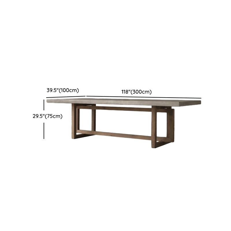 Rectangular Standard Table Height Fixed Dining Table in Wood Scoring for 8/for 6/4 People with a Wooden Tabletop in a Trendy Style - image 14
