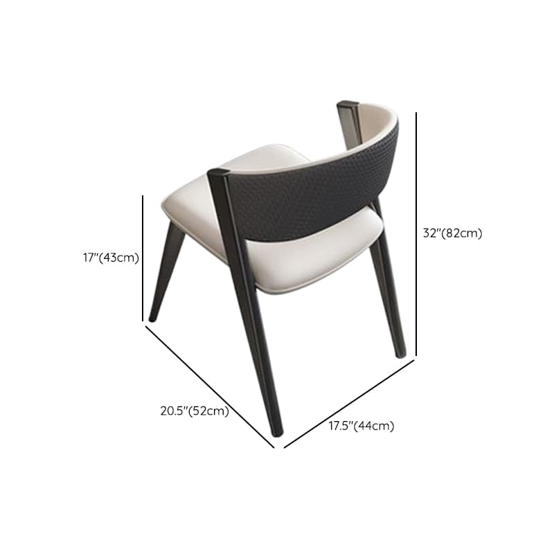 Dining Table Set with Rounded Marble Slab Top and Stump Base, Featuring Padded Chair with Back in White - image 14