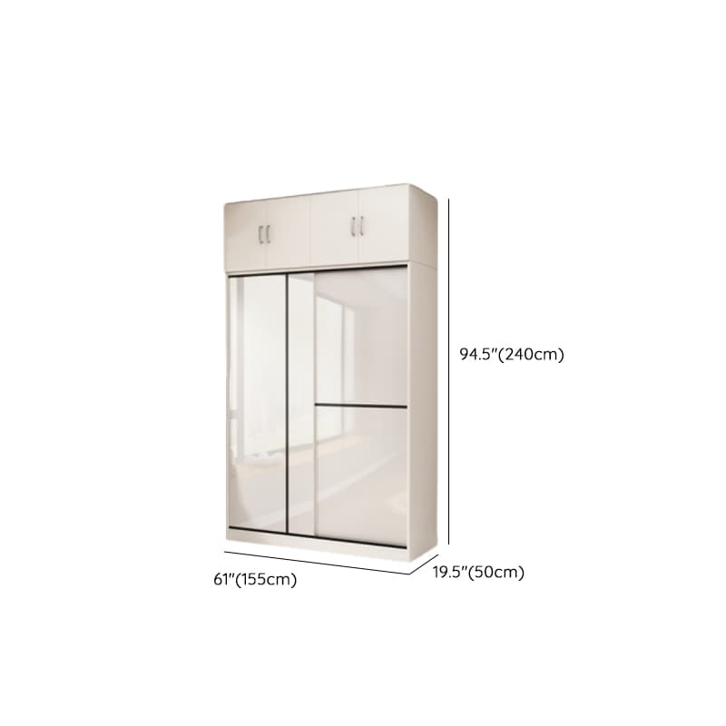 Chalk Modern Timber Self-supporting Wardrobe with Soft Close Door and Clothing Rod, Slipping Mechanism - image 21