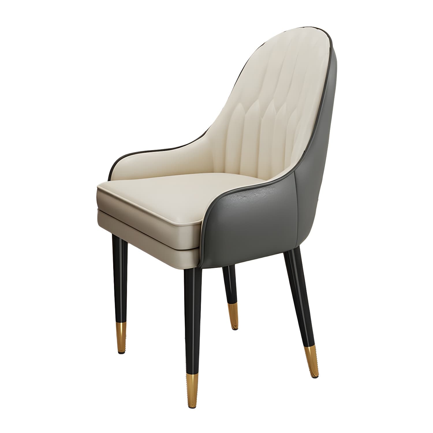 Glam Arm Chair with Upholstered Faux Leather, Solid Back, and Metal Legs - image 23