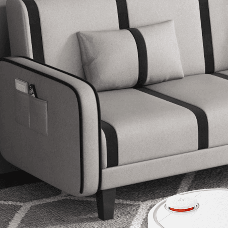 Striped Standard Sofa in Dark Gray/Cerulean/Off-White with Armrest - image 19
