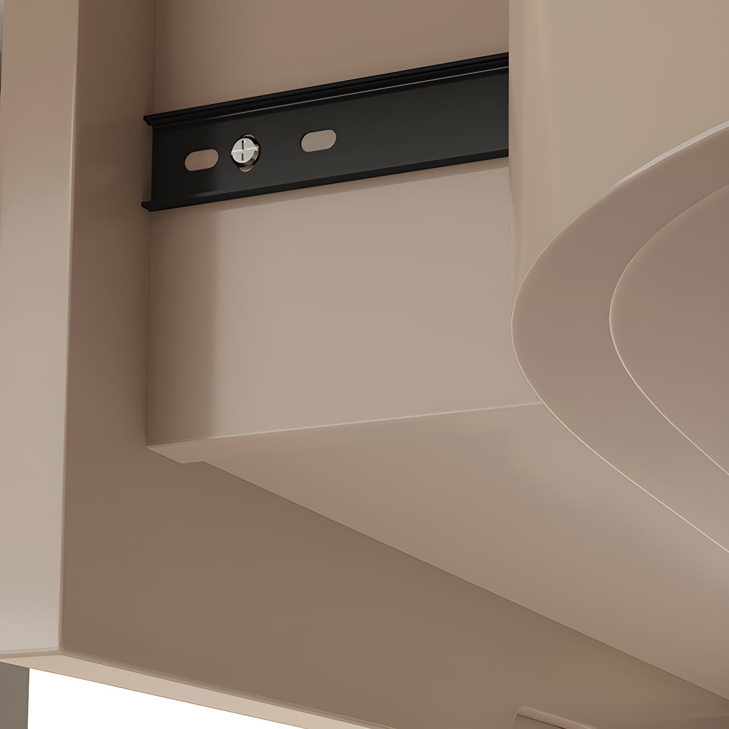 Brown Modern TV Stand with Floating Mount Design, Drawers, and Cable Management - image 7