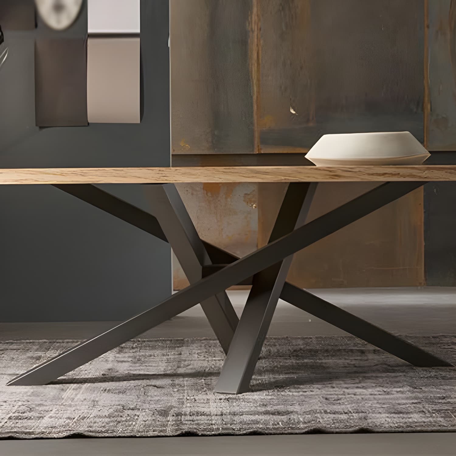 Rectangle Luxury Style Dining Table Solid Wood Fixed Table for Kitchen - image 8