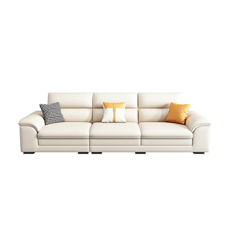 Modern Wood Frame White Sectional Sofa with Cushion Back and Storage Included - image 5