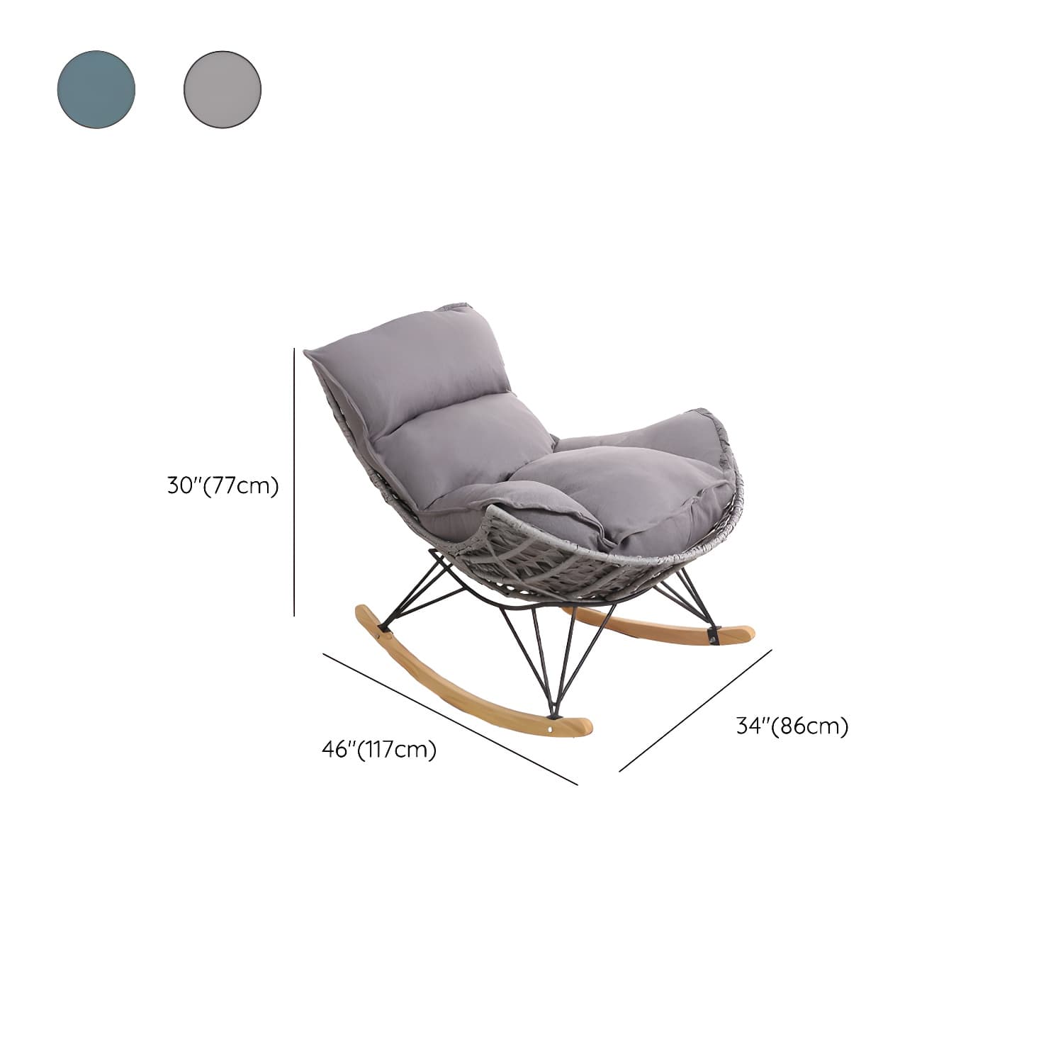 Stylish Wicker & Rattan Rocking Chair with Natural Wood Legs - Perfect for Modern Home Décor - image 17