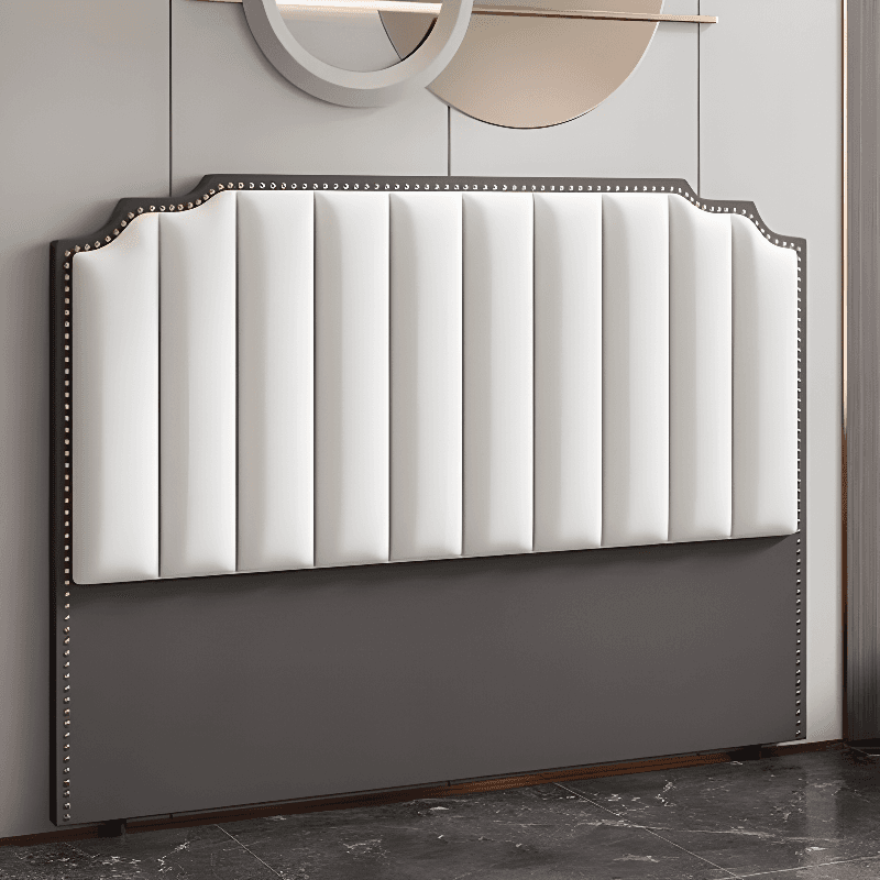 Modish Style Panel Headboard with No Distressing, Nailhead Border, Scooped Shape for Queen/Full Bed, Featuring Sponge Upholstery and Standard Height - image 4