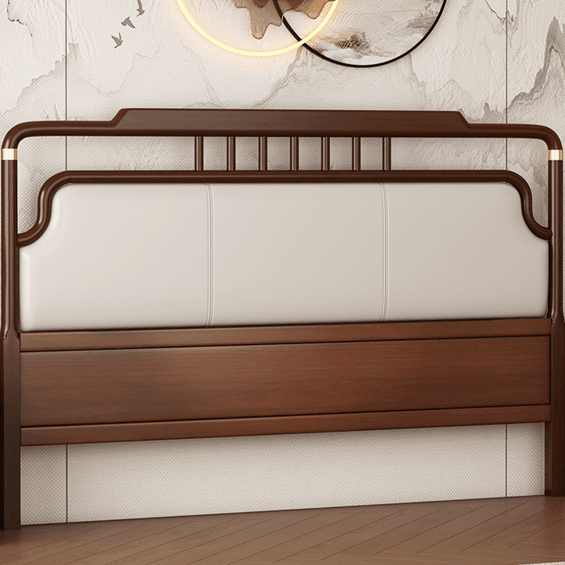 Modish No Distressing Timber Panel Headboard with Rectangle/Stepped Shape for Queen/King/Full Bed, Featuring Sponge Upholstery and Standard Height - image 8