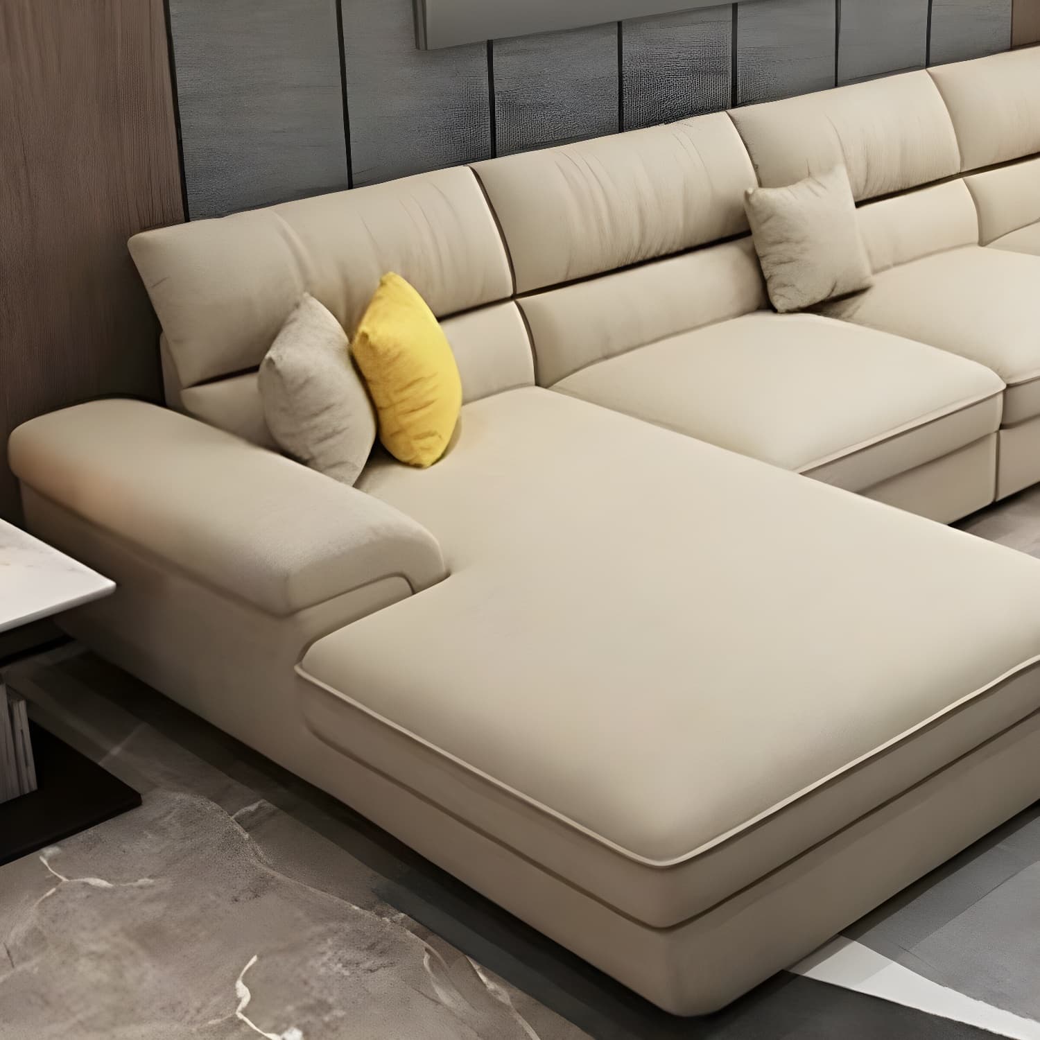 Modern L-Shape Wood Sectional Sofa Chaise with Pillow Top Arm and 3 Piece Set - image 13